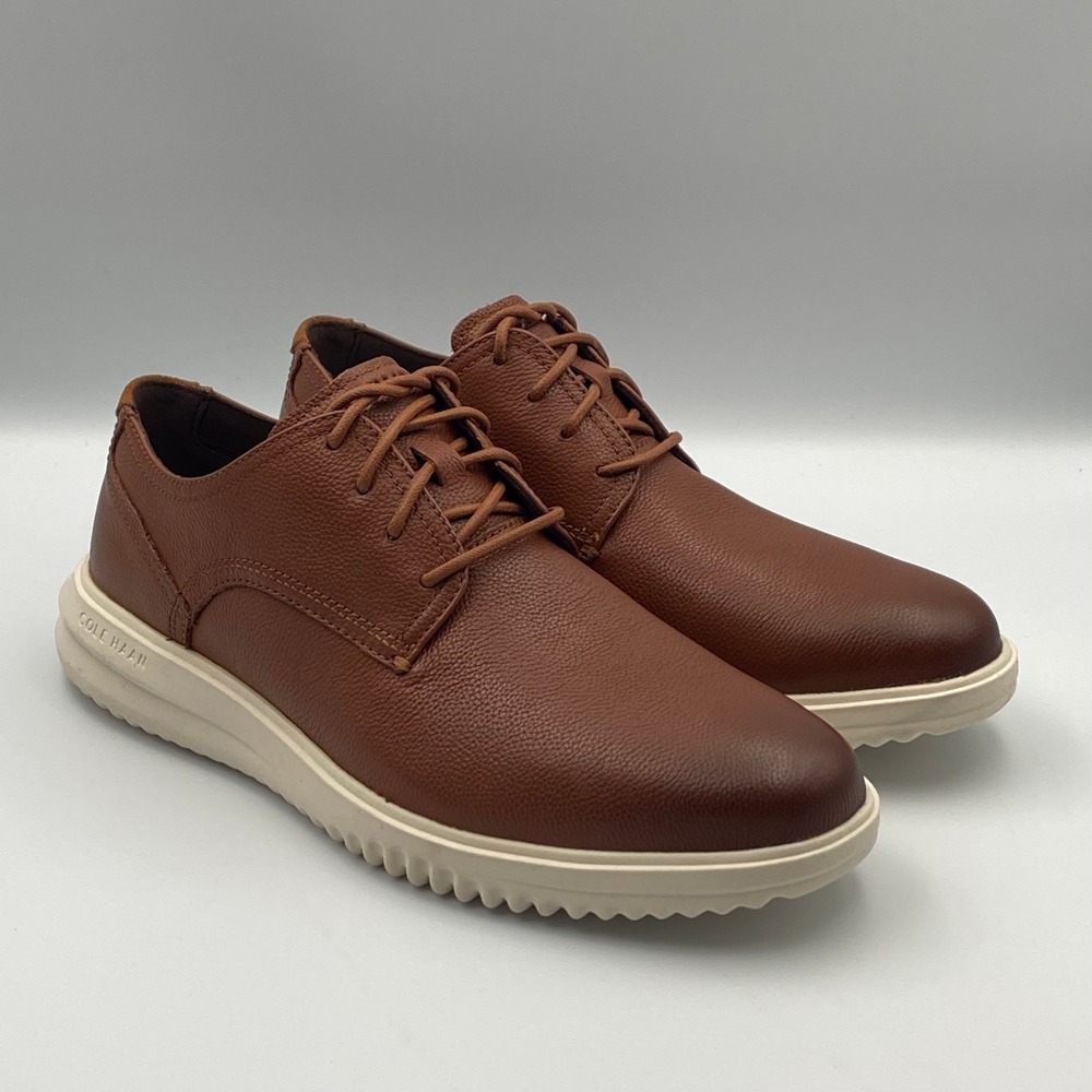 Cole Haan Grand+ Plain Toe Oxford British Tan Leather Shoes Men's 9.5 M C36935 - Picture 2 of 8